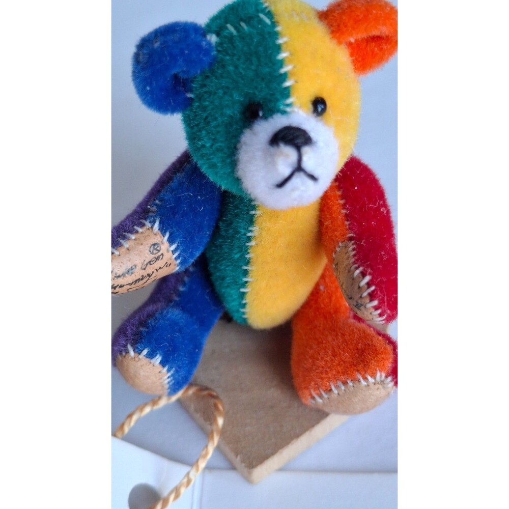 VTG Little Gem Teddy Bears RAINBOW Bear by Carol Stewart 3" Limited Edition